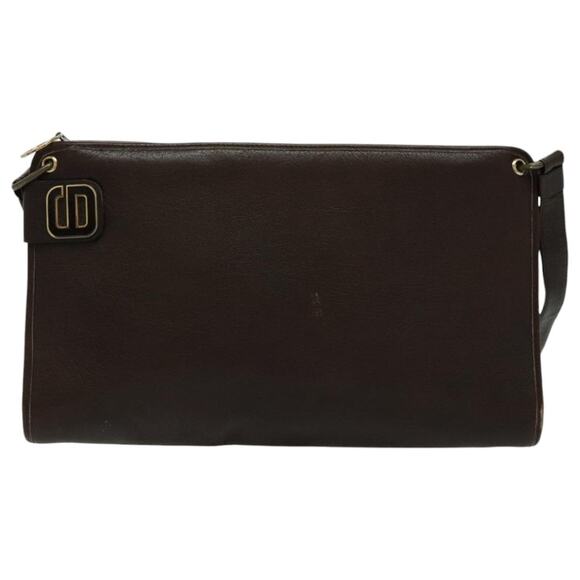 DIOR Shoulder Bag Leather Gold Brown - Picture 2 of 12